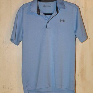 Under Armour Men's HeatGear Loose Fit light blue Polo shirt size M